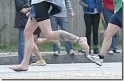 Running Form at the 2010 Boston Marathon: Slow Motion Video of Barefoot, Minimalist, and Traditionally Shod Runners at sub-3:00 Pace